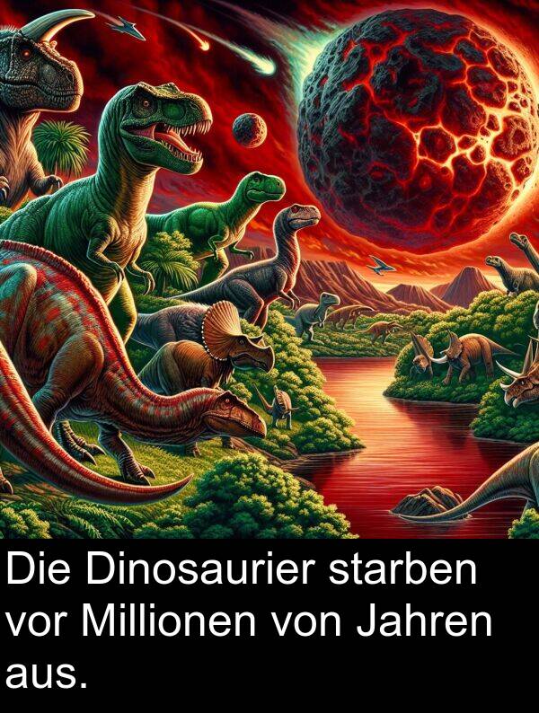 Dinosaurier: Die Dinosaurier starben vor Millionen von Jahren aus.