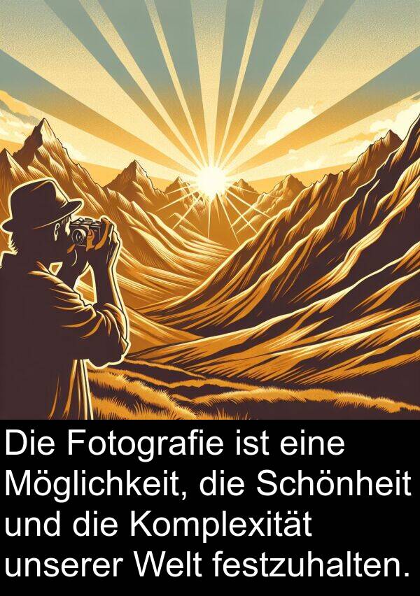 Fotografie: Die Fotografie ist eine Möglichkeit, die Schönheit und die Komplexität unserer Welt festzuhalten.