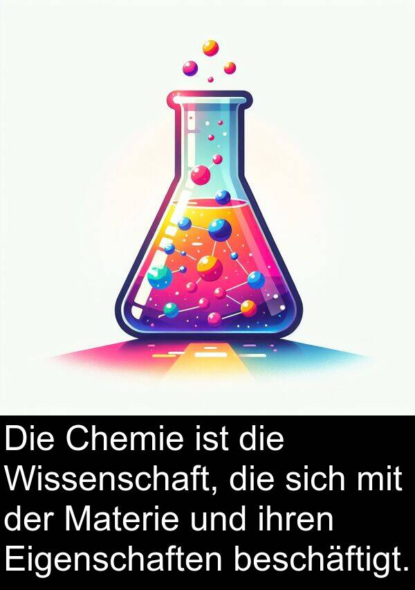 Eigenschaften: Die Chemie ist die Wissenschaft, die sich mit der Materie und ihren Eigenschaften beschäftigt.