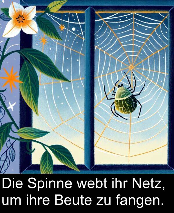 ihre: Die Spinne webt ihr Netz, um ihre Beute zu fangen.