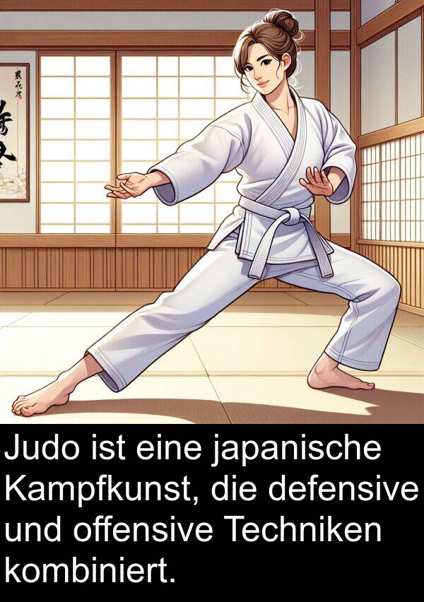 Kampfkunst: Judo ist eine japanische Kampfkunst, die defensive und offensive Techniken kombiniert.