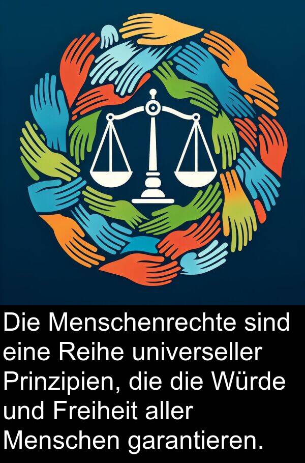 Reihe: Die Menschenrechte sind eine Reihe universeller Prinzipien, die die Würde und Freiheit aller Menschen garantieren.