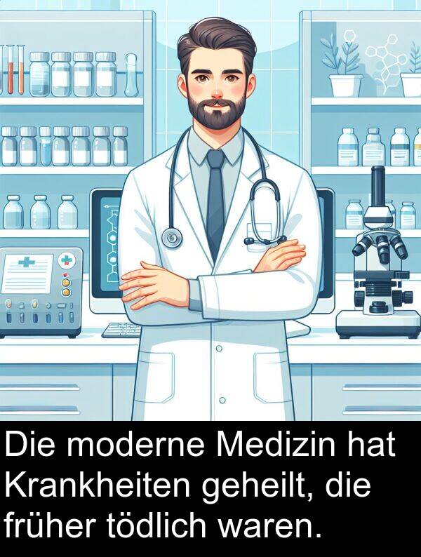 Medizin: Die moderne Medizin hat Krankheiten geheilt, die früher tödlich waren.