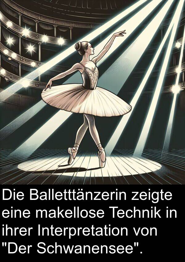 zeigte: Die Balletttänzerin zeigte eine makellose Technik in ihrer Interpretation von "Der Schwanensee".