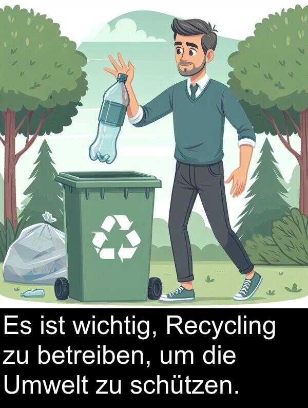 Recycling: Es ist wichtig, Recycling zu betreiben, um die Umwelt zu schützen.