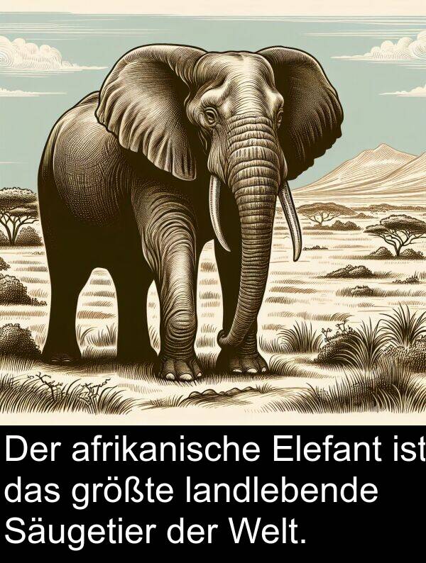 Säugetier: Der afrikanische Elefant ist das größte landlebende Säugetier der Welt.