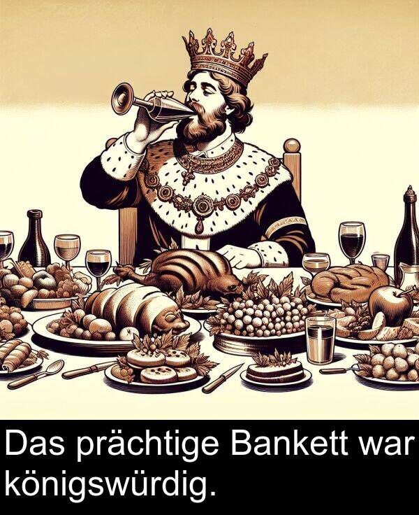 war: Das prächtige Bankett war königswürdig.