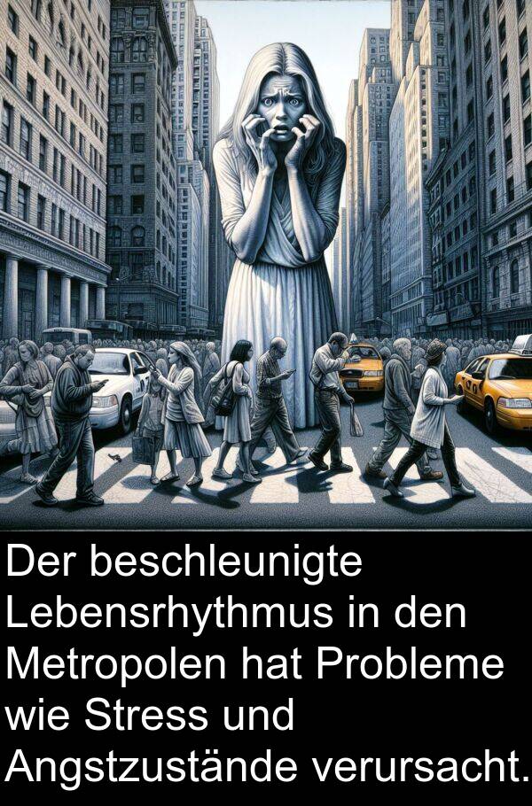 verursacht: Der beschleunigte Lebensrhythmus in den Metropolen hat Probleme wie Stress und Angstzustände verursacht.