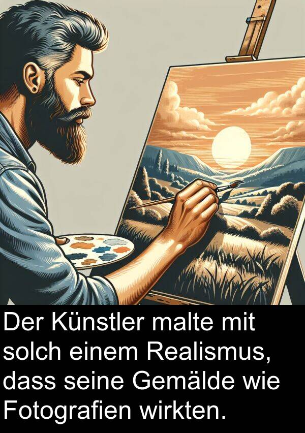 Fotografien: Der Künstler malte mit solch einem Realismus, dass seine Gemälde wie Fotografien wirkten.