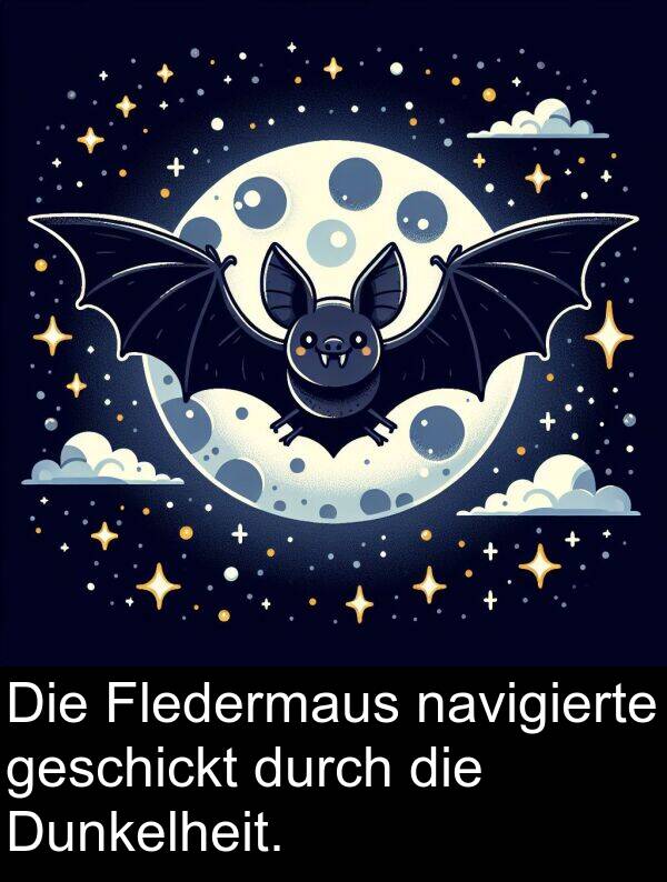 Fledermaus: Die Fledermaus navigierte geschickt durch die Dunkelheit.