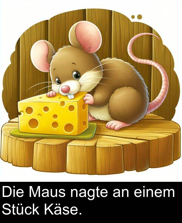 Käse: Die Maus nagte an einem Stück Käse.