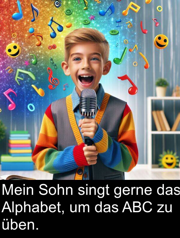 ABC: Mein Sohn singt gerne das Alphabet, um das ABC zu üben.