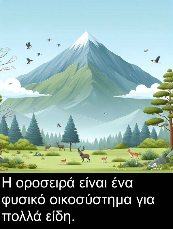 οικοσύστημα: Η οροσειρά είναι ένα φυσικό οικοσύστημα για πολλά είδη.