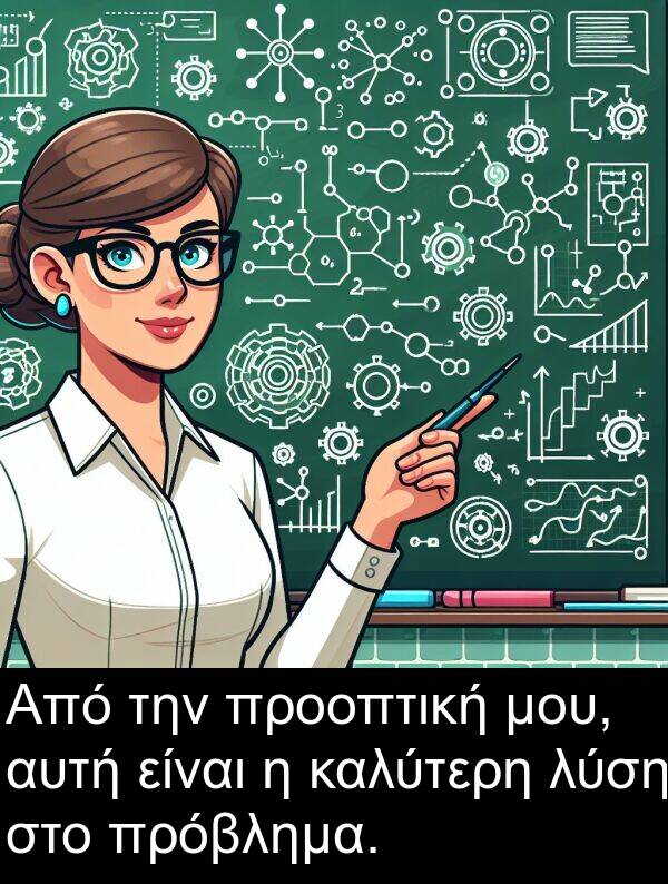 καλύτερη: Από την προοπτική μου, αυτή είναι η καλύτερη λύση στο πρόβλημα.