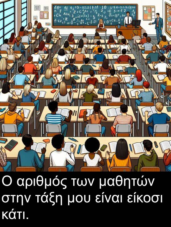 μαθητών: Ο αριθμός των μαθητών στην τάξη μου είναι είκοσι κάτι.