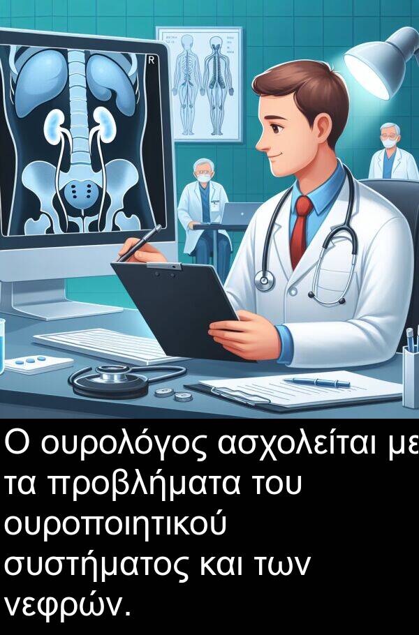 νεφρών: Ο ουρολόγος ασχολείται με τα προβλήματα του ουροποιητικού συστήματος και των νεφρών.