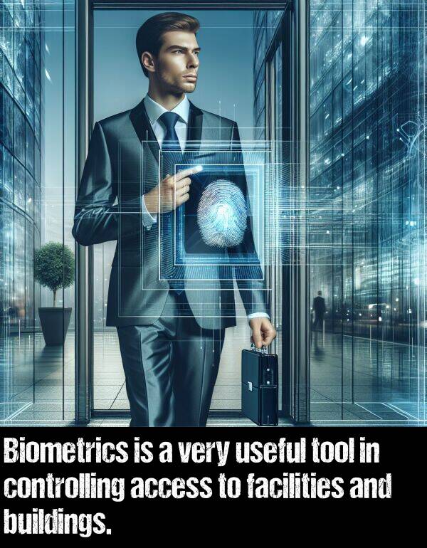 facilities: Biometrics is a very useful tool in controlling access to facilities and buildings.