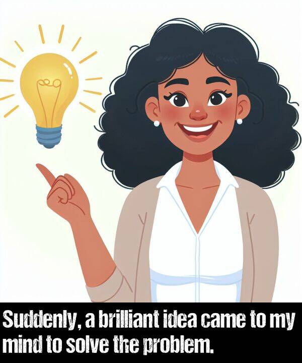 idea: Suddenly, a brilliant idea came to my mind to solve the problem.