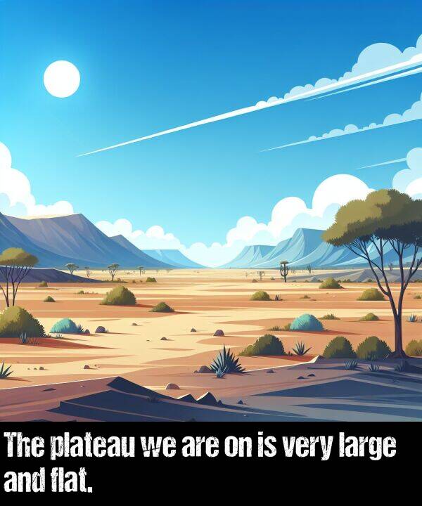 large: The plateau we are on is very large and flat.