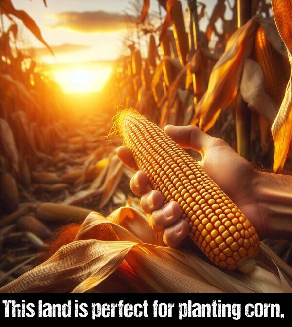 for: This land is perfect for planting corn.