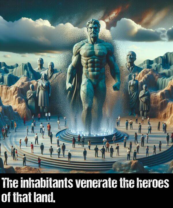 that: The inhabitants venerate the heroes of that land.