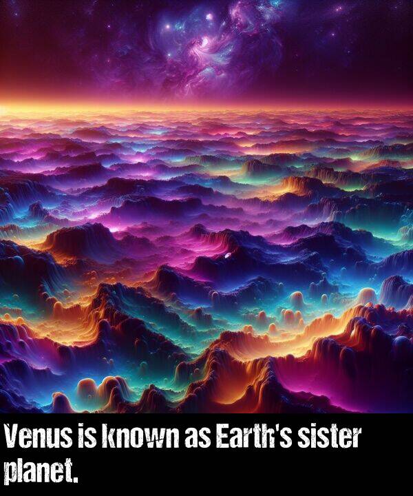 known: Venus is known as Earth's sister planet.