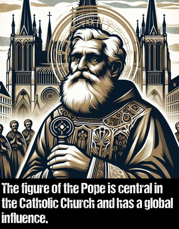 figure: The figure of the Pope is central in the Catholic Church and has a global influence.