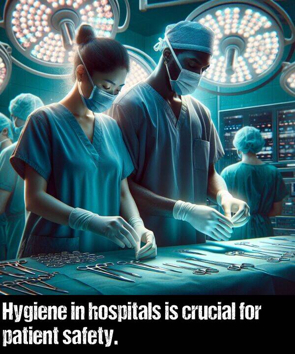 safety: Hygiene in hospitals is crucial for patient safety.