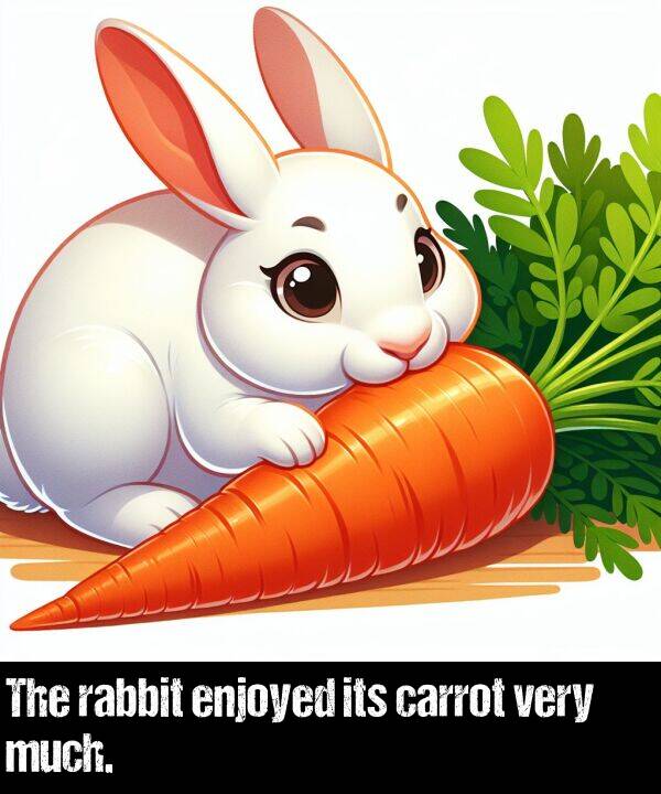 its: The rabbit enjoyed its carrot very much.