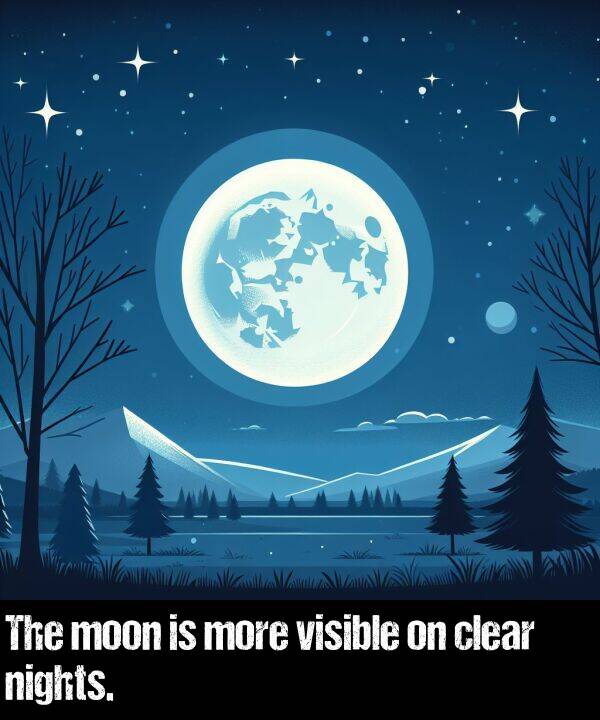 more: The moon is more visible on clear nights.