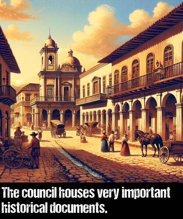 historical: The council houses very important historical documents.