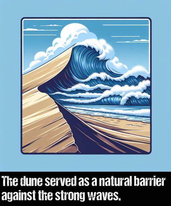 natural: The dune served as a natural barrier against the strong waves.