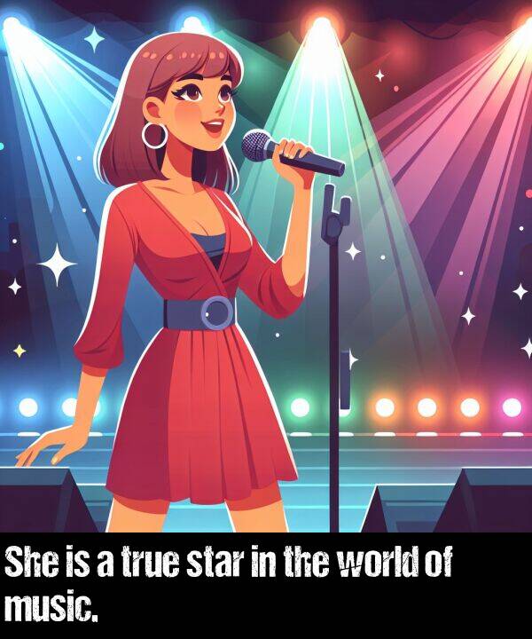 music: She is a true star in the world of music.