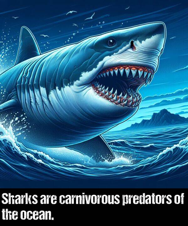 ocean: Sharks are carnivorous predators of the ocean.