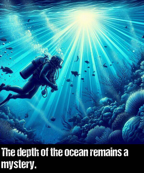 ocean: The depth of the ocean remains a mystery.