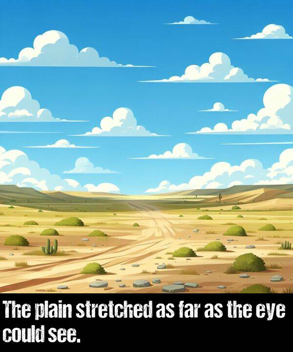 see: The plain stretched as far as the eye could see.