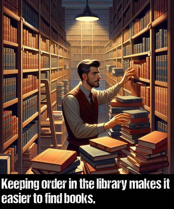 library: Keeping order in the library makes it easier to find books.