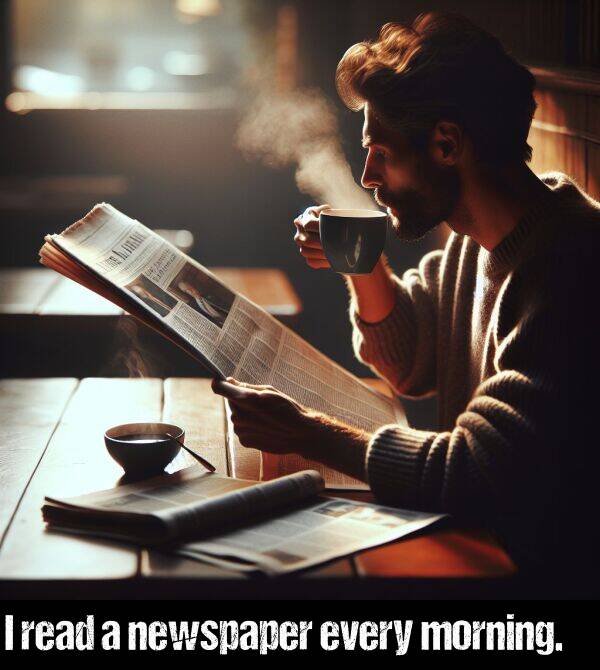 every: I read a newspaper every morning.