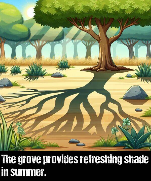 shade: The grove provides refreshing shade in summer.