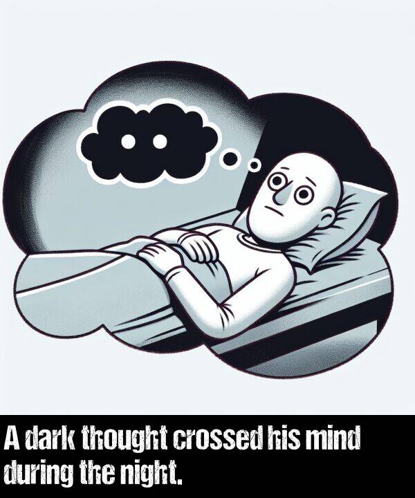 mind: A dark thought crossed his mind during the night.