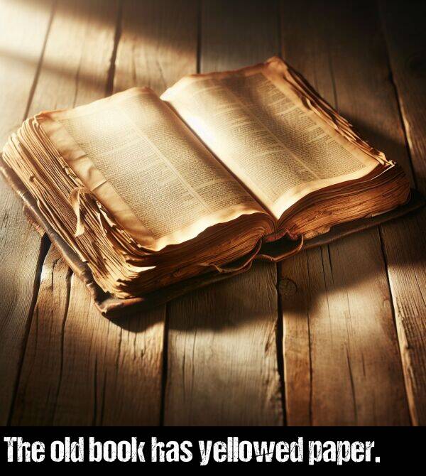 old: The old book has yellowed paper.