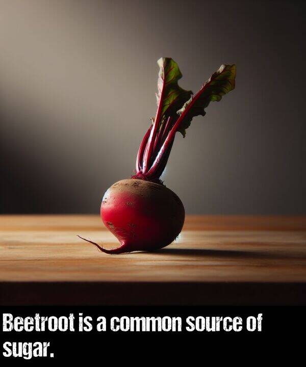 common: Beetroot is a common source of sugar.