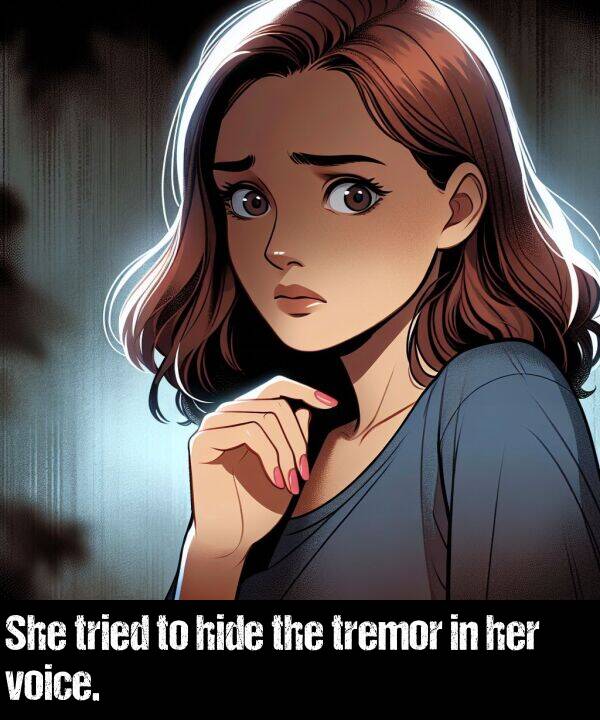 her: She tried to hide the tremor in her voice.