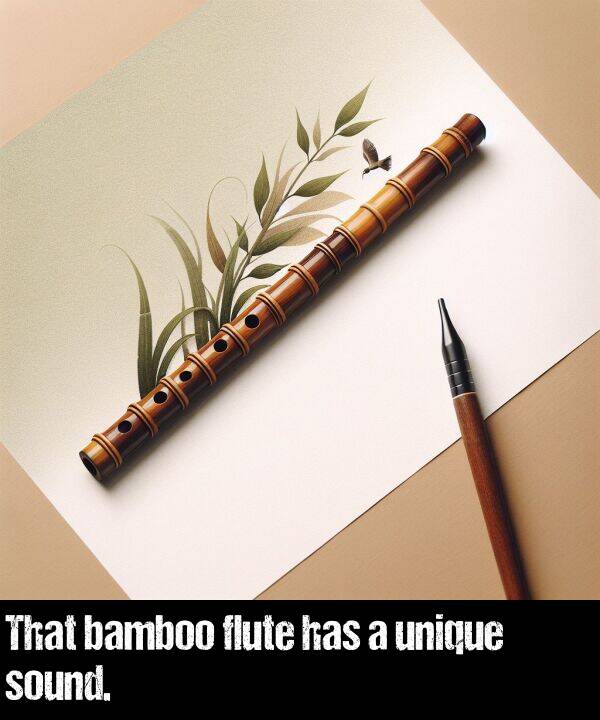 has: That bamboo flute has a unique sound.