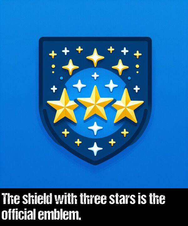 official: The shield with three stars is the official emblem.