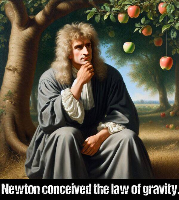 gravity: Newton conceived the law of gravity.