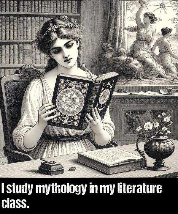 literature: I study mythology in my literature class.