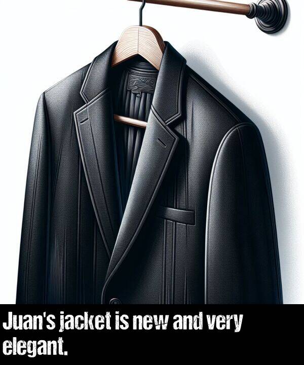 and: Juan's jacket is new and very elegant.