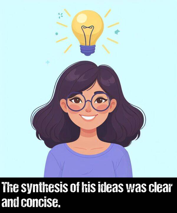 his: The synthesis of his ideas was clear and concise.