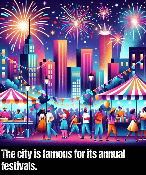 its: The city is famous for its annual festivals.